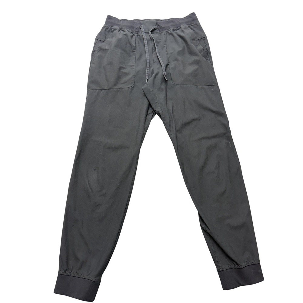 Lululemon Jogger Pants Mens L Gray Elastic Waist Stretch Zip Pocket Athletic
